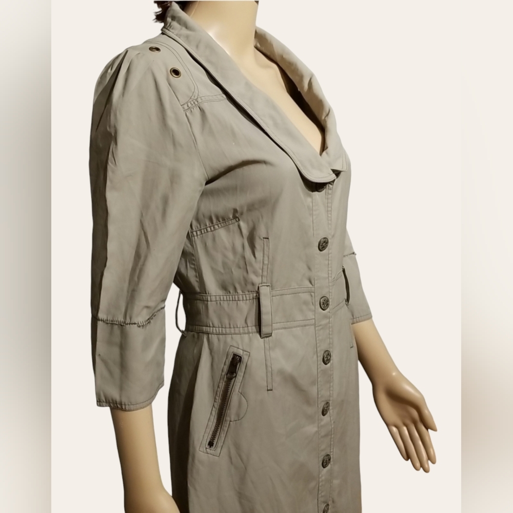 Firetrap Safari-style Shirt Dress / Sz S / Olive green